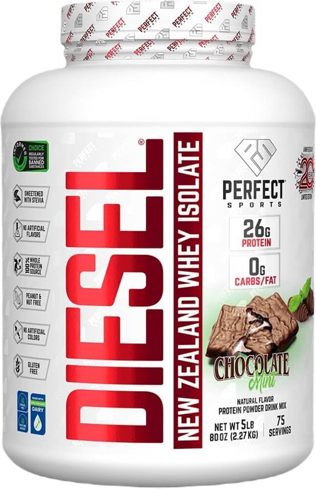 PERFECT SPORTS Diesel Whey Protein Isolate, Milk Chocolate, 2 lb
