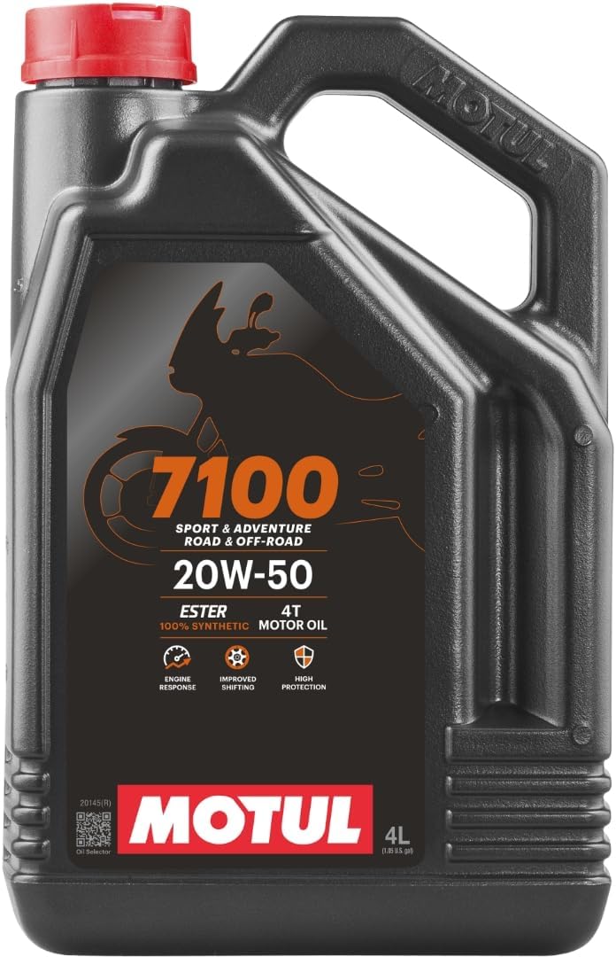 Motul 7100 4T 10W-30 Full Synthetic Motorcycle Oil - Ester Core Technology - API SP JASO MA2 Wet Clutch and DCT Safe - Engine Protection for Honda, Hero, TVS - 4 L