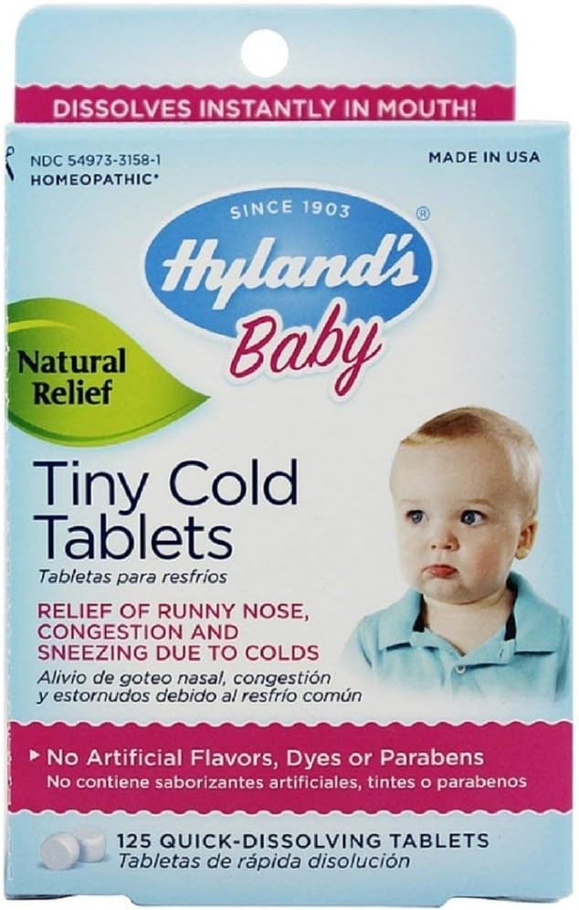 HYLANDS HOMEOPATHIC Baby Tiny Cold Tablets, 125 TAB(2 Pack)