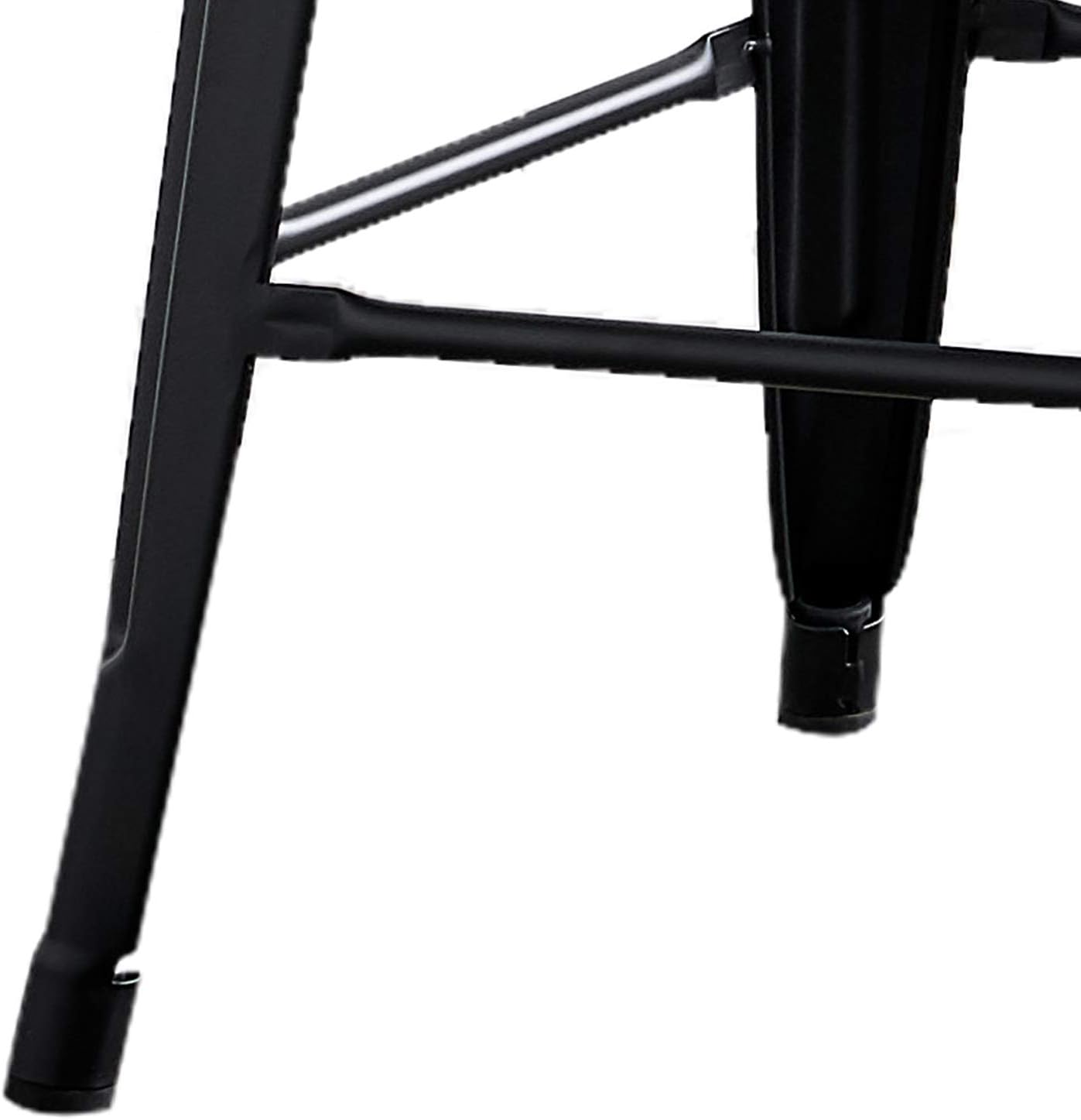 AC Pacific 30” Metal Barstool Set of 2 – Country Rustic Style with Low Back, Lightweight & Sturdy Build, Easy Assembly – Matte Black