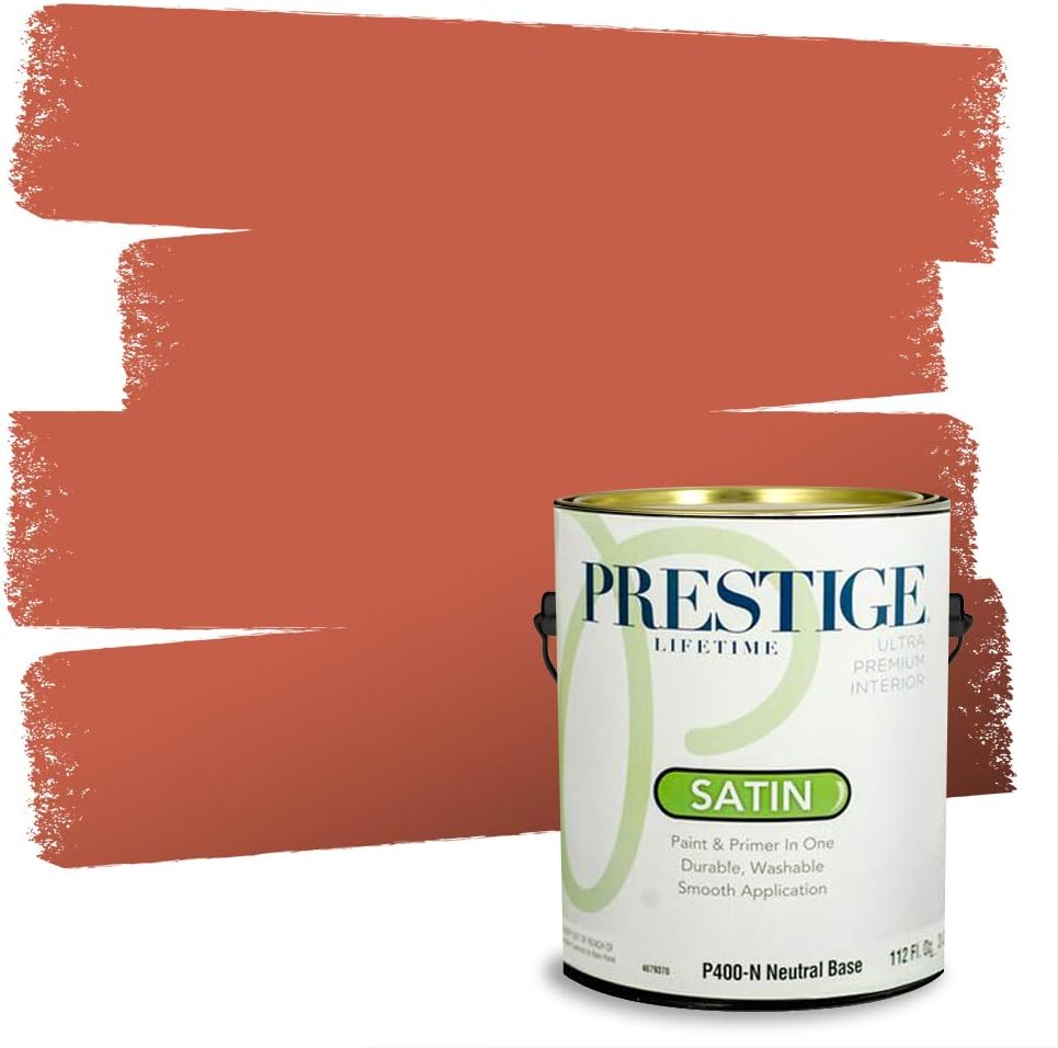 PRESTIGE Paints Exterior Paint and Primer In One, 1-Gallon, Semi-Gloss, Comparable Match of Sherwin Williams* Captivating Cream*
