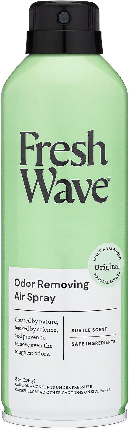 Fresh Wave Original Room and Fabric Air Freshener Spray, 2-Pk, 8 oz | Plant-based formula, Pet-safe and people-safe, Fabric and room deodorizer , For upholstery, carpets, shoes, and pet bedding