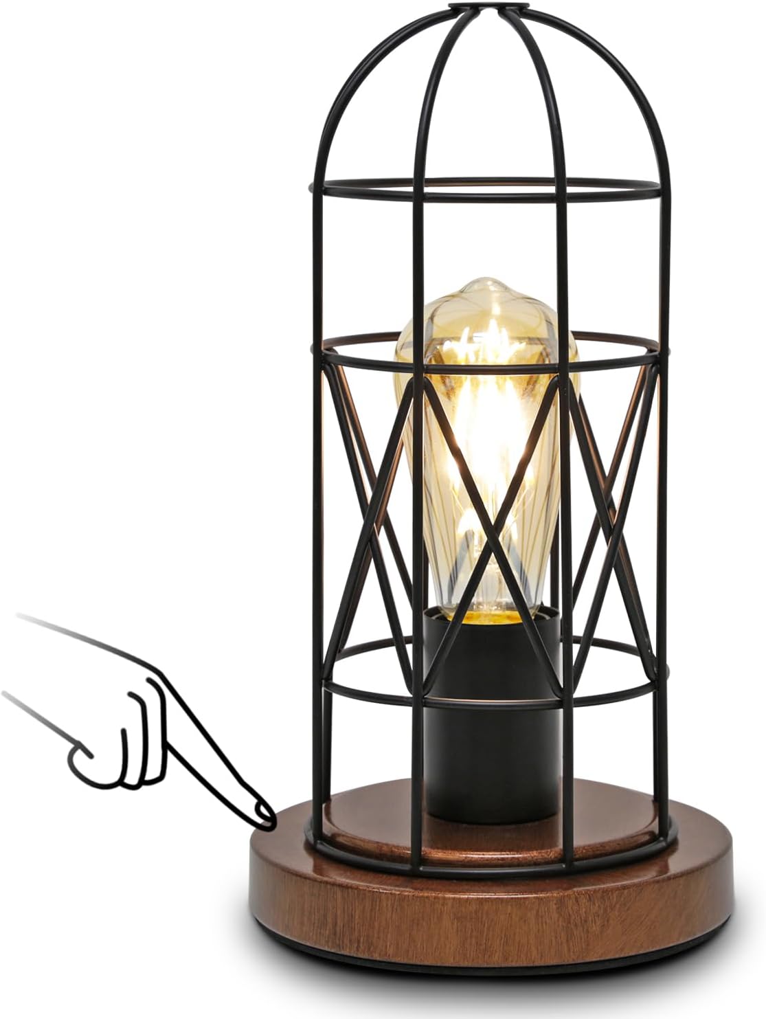 Touch Control Table Lamp, 3 Way Dimmable Lamp, Industrial Bedside Lamp