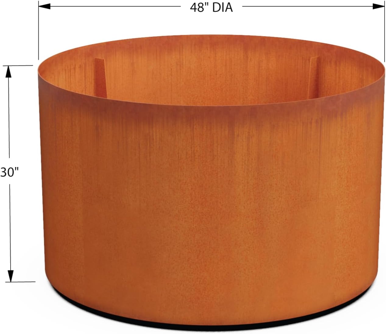 Plantercraft Large Round Planters for Outdoor Plants - 24 Inch Corten Steel Planter for Patio