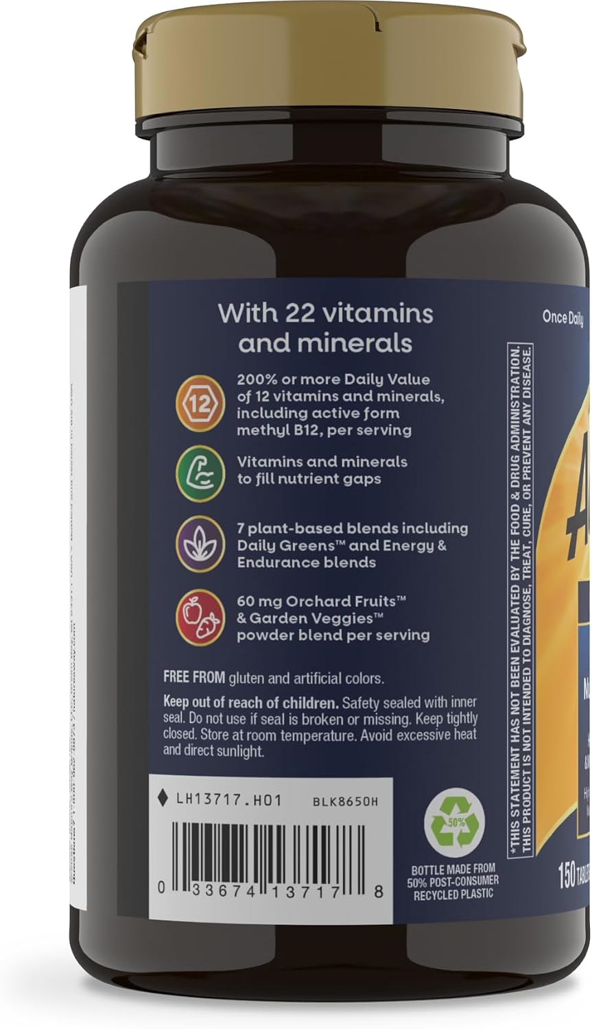 Nature's Way Alive! Men’s Daily Ultra Potency Multivitamin Tablets, 60 ct | Complete High Potency Men’s Daily Vitamin Promotes Heart & Muscle Function*, B-Vitamins, Zinc and Antioxidants