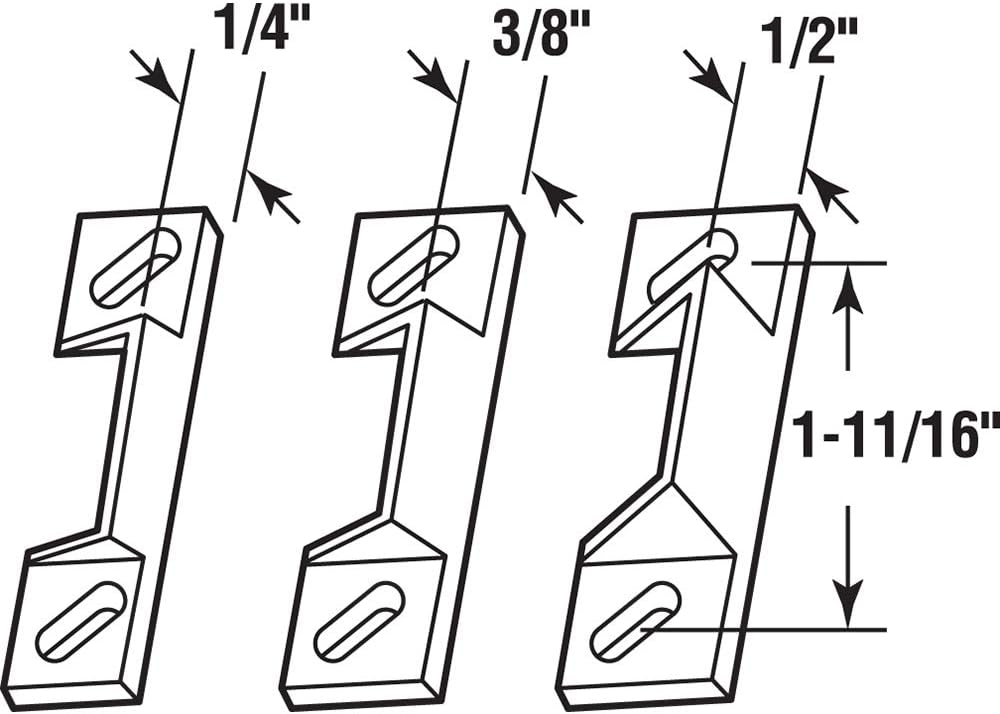 Prime-Line K 5148 1-11/16 In. Zinc Diecast Constructed Strike Plate Assortment for Use with Storm Door and Screen Door Latching Hardware (1 Set)
