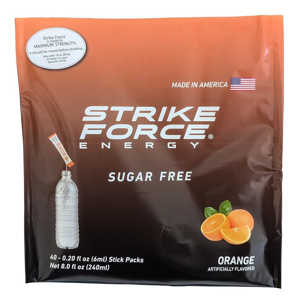 Strike Force Energy Drink Mix - Original Flavor - Natural Tasting Caffeine Drink - Turn Any Drink into a Healthy Energy Drink - Zero Calories, Keto Friendly, Sugar Free, Pre Workout (40 Liquid Packs)