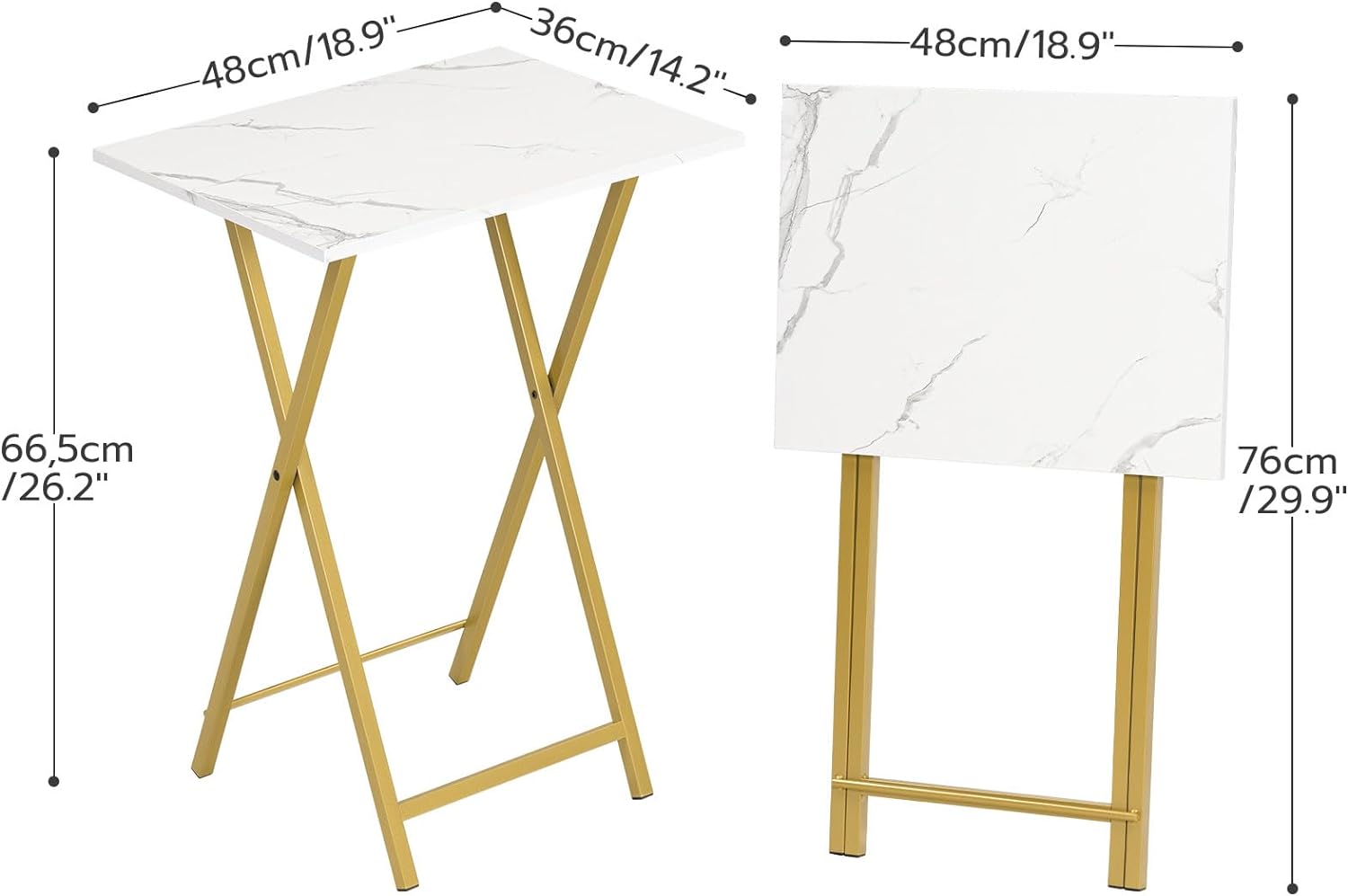HOOBRO Folding TV Table, TV Tray, Stable Snack Table for Small Space, Portable Sofaside Desk, Easy Assembly and Storage