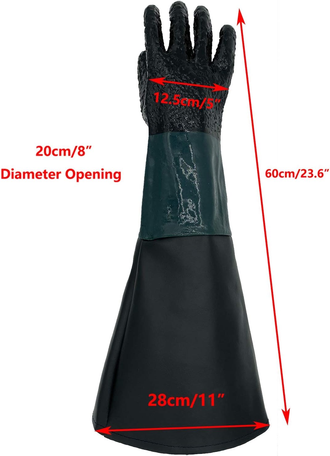 Rubber Sandblaster Gloves for Abrasive Blasting be Used on Sandblast Cabinet Sand Blasting Gloves With Particle