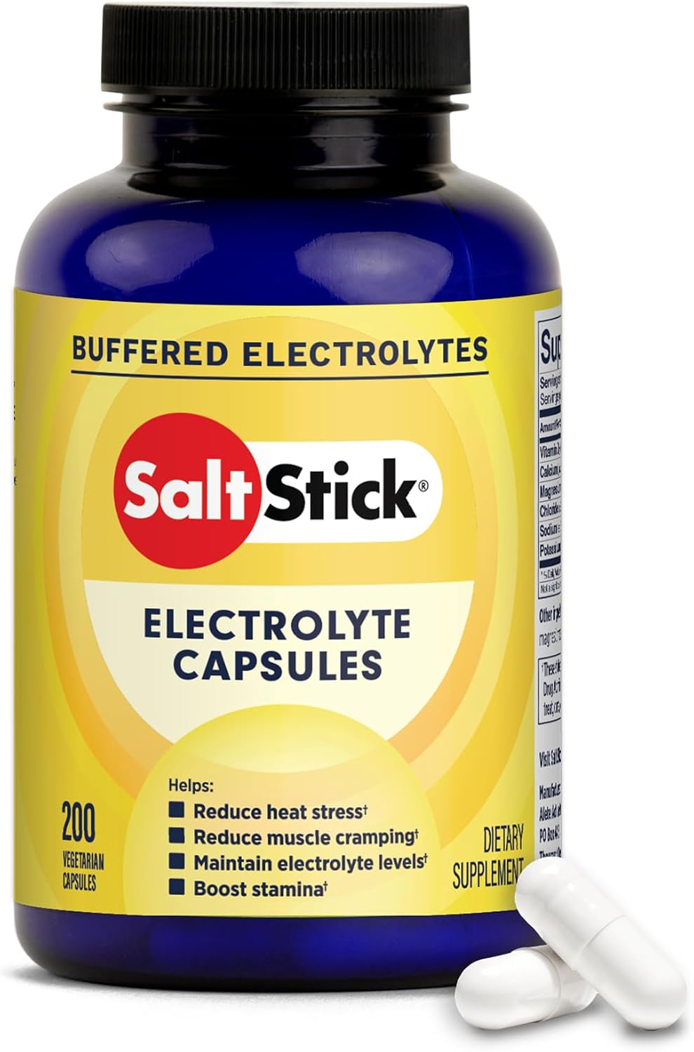 SaltStick Electrolytes with Caffeine - Salt Pills and Electrolytes for Running, Hydration, Leg Cramps Relief, Sports Recovery, Hiking Essentials - Salt, Magnesium, Potassium, Vitamin D3 - 100 Count | Electrolyte capsules to replace what you lose in sweat…