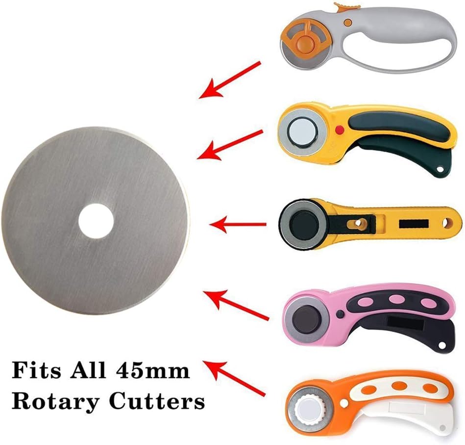 18mm Rotary Cutter Blades 10 Pack, Fits OLFA Rotary Circle Cutter Replacement for Quilting Scrapbooking Sewing Arts&Crafts, Sharp and Durable (18MM)
