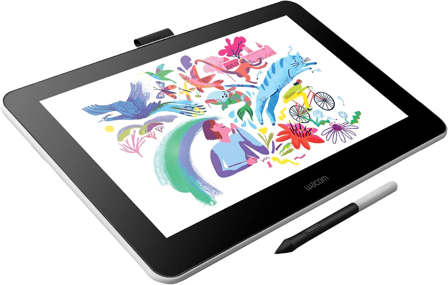 Wacom One HD Creative Pen Display, Drawing Tablet with Screen, 13.3" Graphics Monitor, Works with Mac, PC & Chromebook, Photo/Video Editing