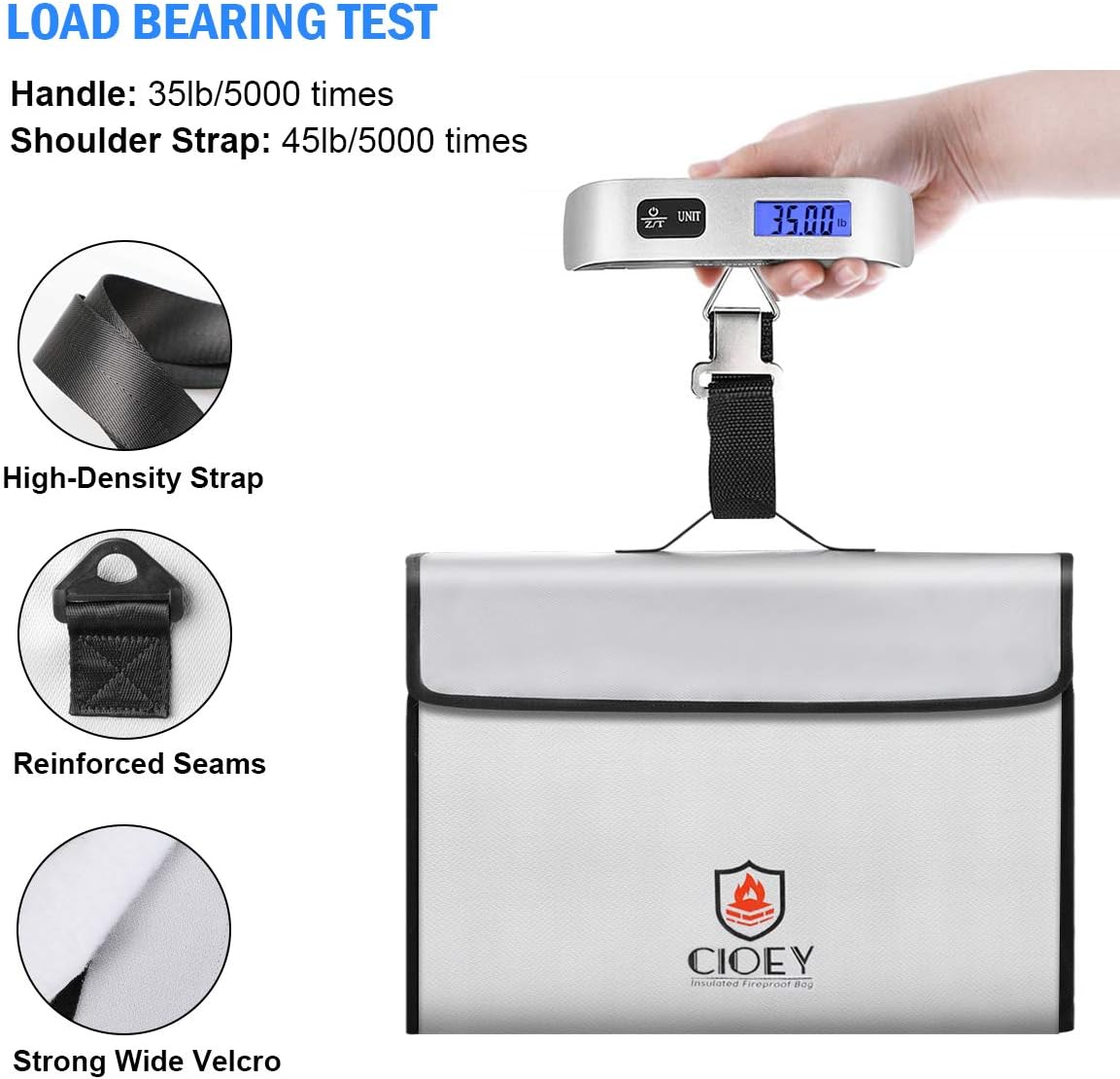 Fireproof Document Bag - Fireproof Box [Thermal Insulated] Fireproof Safety Boxes for Home Large Fireproof Bag Lockable Zipper Fireproof Safe Box