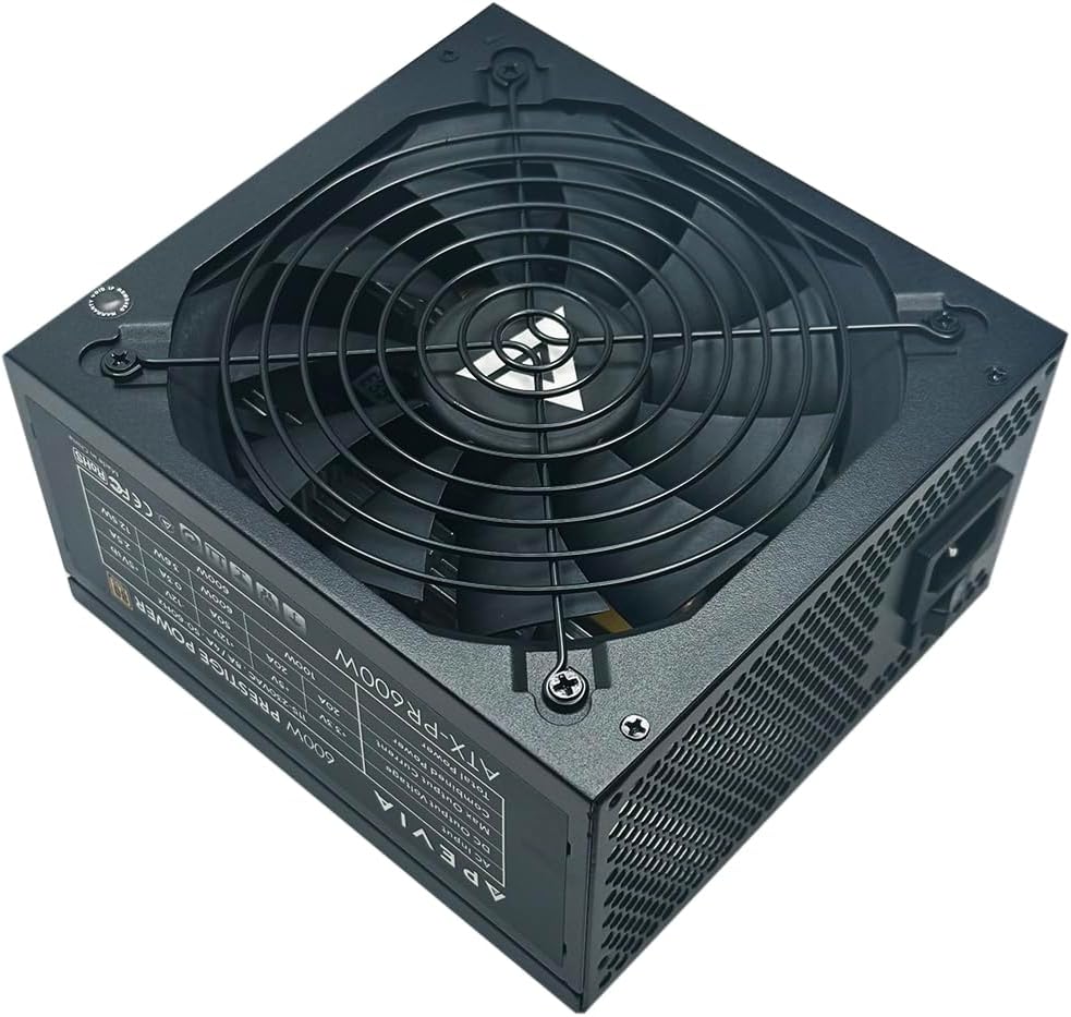 Apevia ATX-PR600W Prestige 600W 80+ Gold Certified, RoHS Compliance, Active PFC ATX Gaming Power Supply | 80+ Gold Efficiency, 135mm Auto Thermal Controlled Fan, Heavy Duty Protections, RoHS Compliance, DC to DC Converter Design