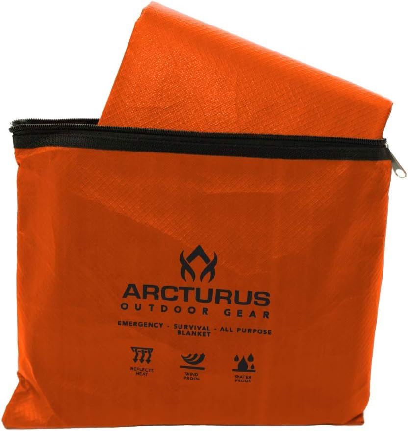 Arcturus Insulated Tarp, Reusable Heavy Duty Thermal Survival Blanket – 60x82in, Reflects 90% Body Heat, Waterproof, Windproof, 3-Layer Design, Reinforced Grommets, Olive Green | Reflective Mylar, Waterproof & Windproof, Reinforced Grommets for Tarp Setu…