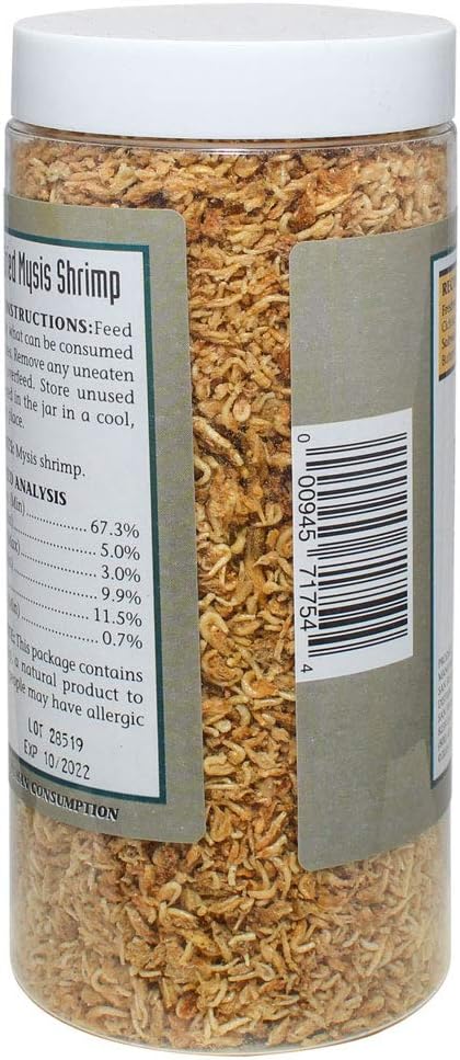 San Francisco Bay Brand Freeze-Dried Mysis Shrimp - Premium Fish Food for Live Fish, Shrimp Food