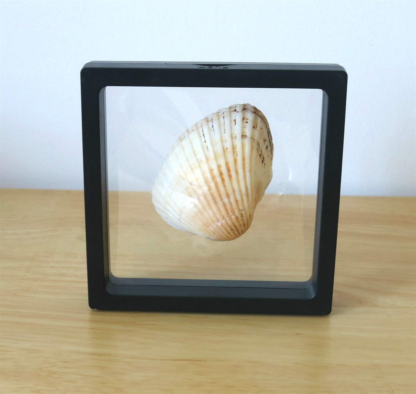 Challenge Coins Display Frame, Clear 3D Floating Holder, Small Shadow Box for Medal, AA Medallions, Jewelry, Black, 4.3"x4.3"x0.8"