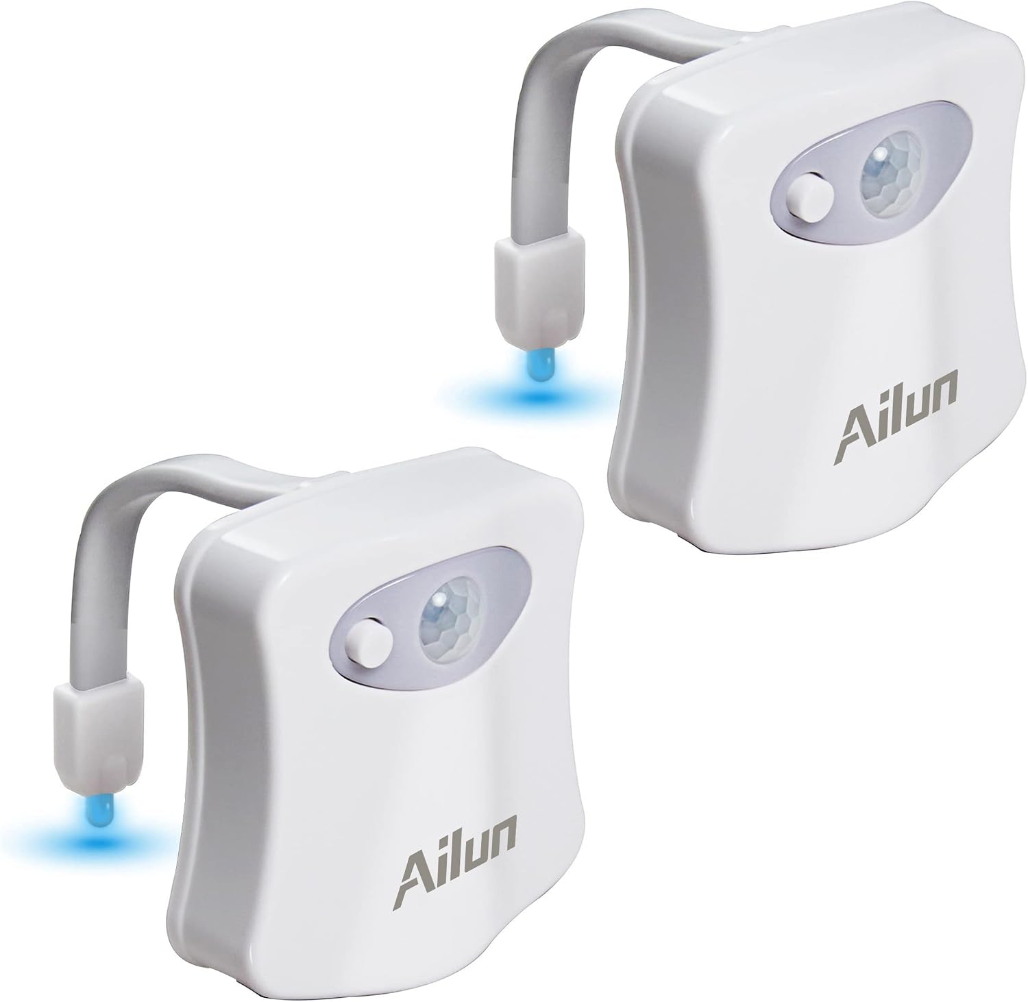 Ailun Toilet Night Light Motion Sensor LED 8 Colors Changing, 2 Pack | Motion Sensor Activated, Toilet Bowl Illuminate, Battery Not Included