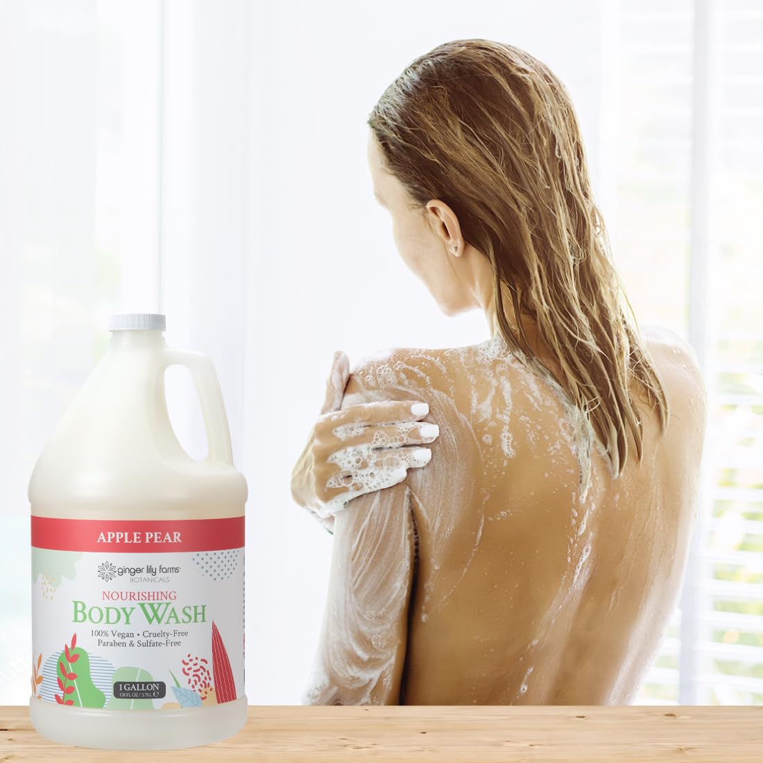Ginger Lily Farms 1 gal Nourishing Body Wash, Citrus Blend Scent | for Hands, Body & Hair, Moisturizing Wash, Salon Wash, Spa Cleanser, Salon & Spa Essentials, Manicure & Pedicure Supplies