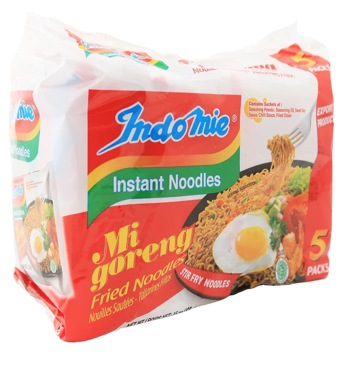 Indomie Mi Goreng Instant Stir Fry Noodles, Halal Certified, Original Flavor (Pack of 30)