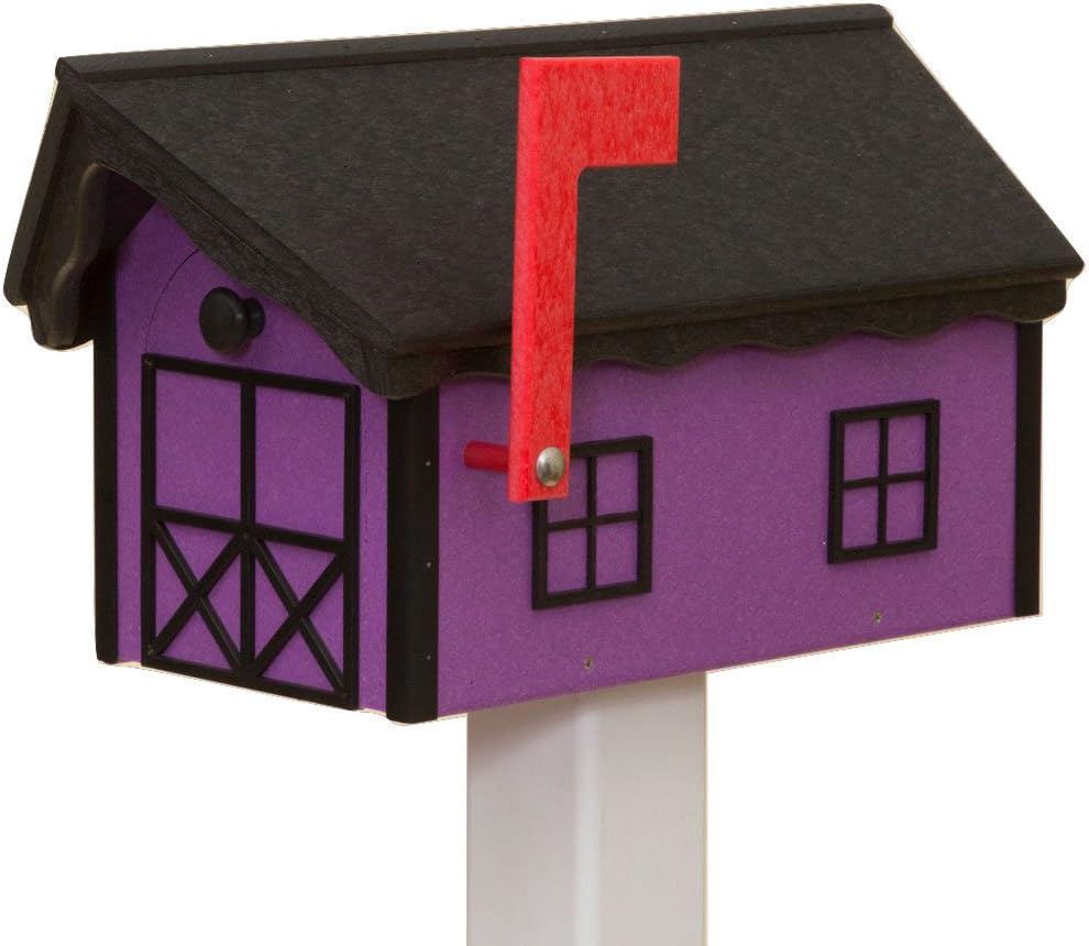 Recycled Poly Plastic Barn Mailbox USA Handmade (Weatherwood)