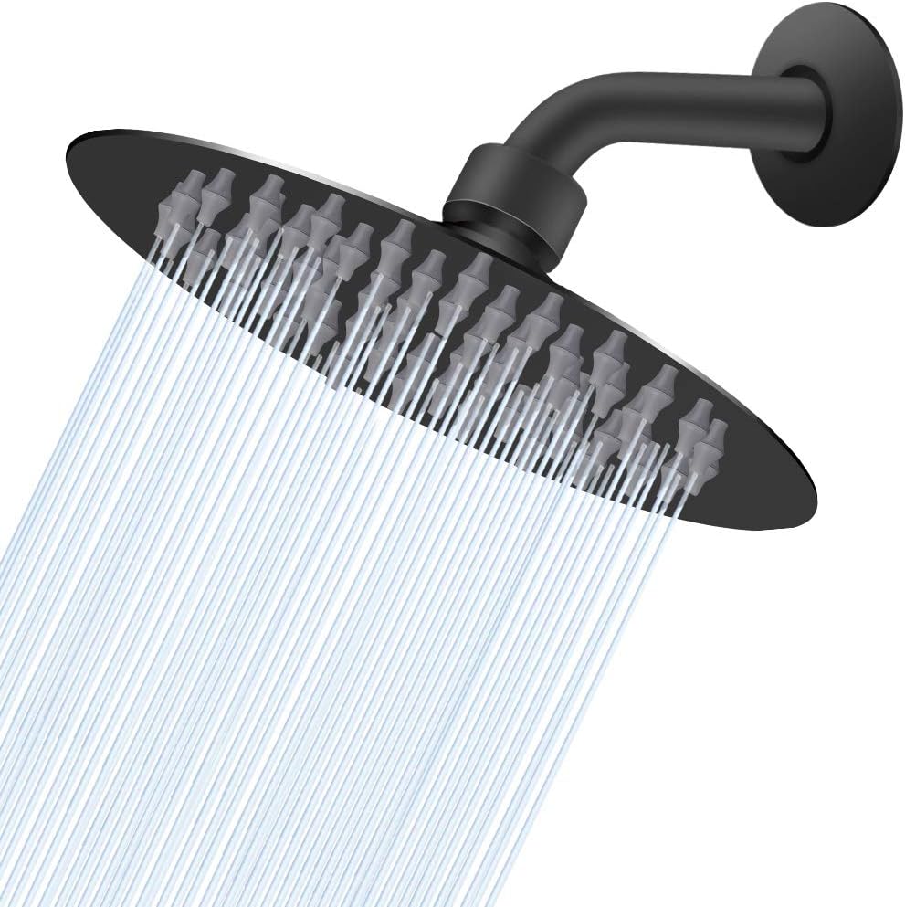NearMoon Rain Shower Head, Ultra-Thin Design-Pressure Boosting, Awesome Some Experience, High Flow Stainless Steel Rainfall Head (10 Inch