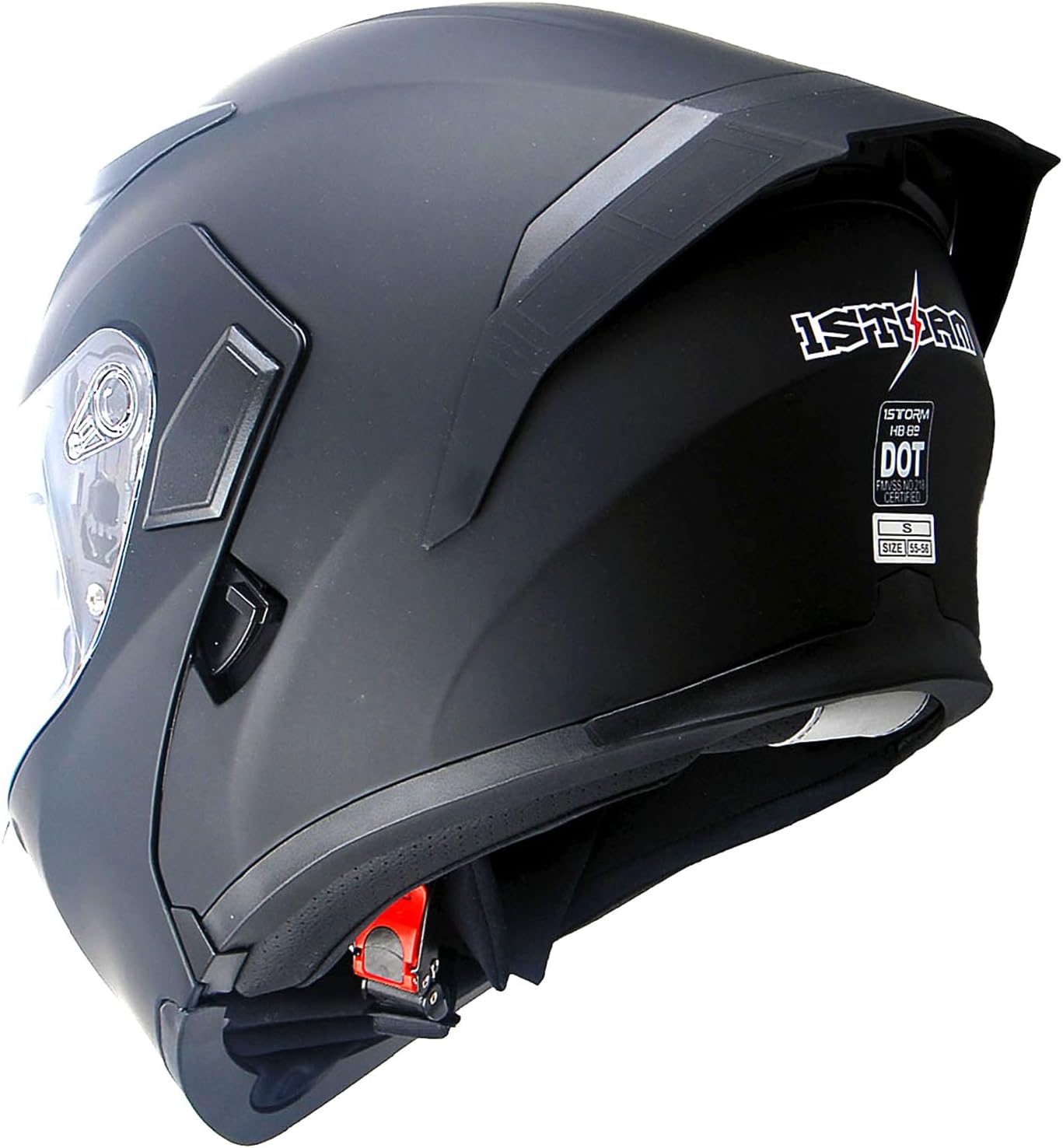 1Storm Motorcycle Modular Full Face Helmet Bike Flip up Dual Visor Sun Shield: HB89 Matt Black