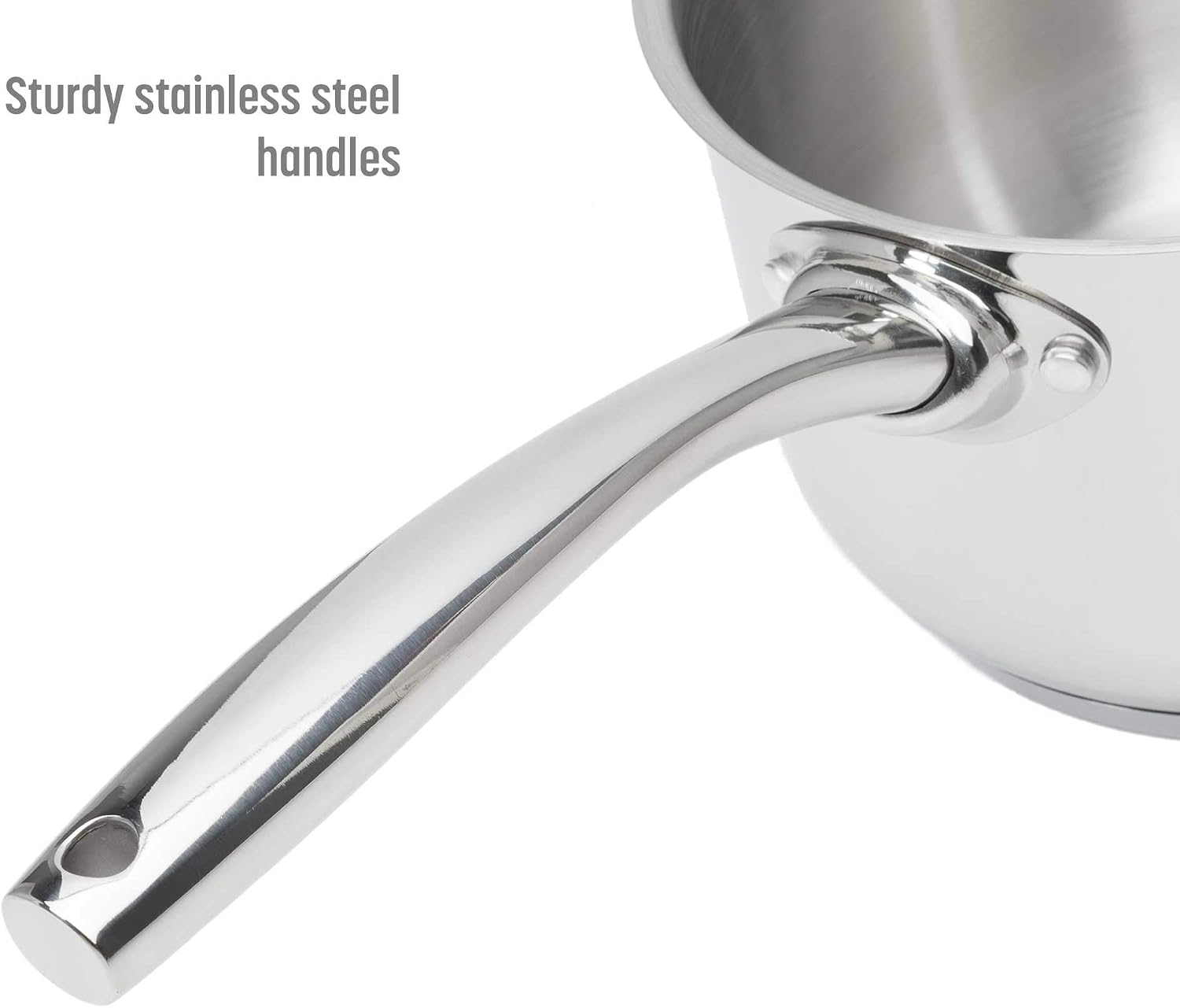 Goodful 12-Piece Classic Stainless Steel Cookware Set with Tri-Ply Base for Even Heating, Durable, Impact Bonded Pots and Pans