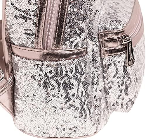 Loungefly Disney Minnie Mouse Silver Sequin Mini Backpack