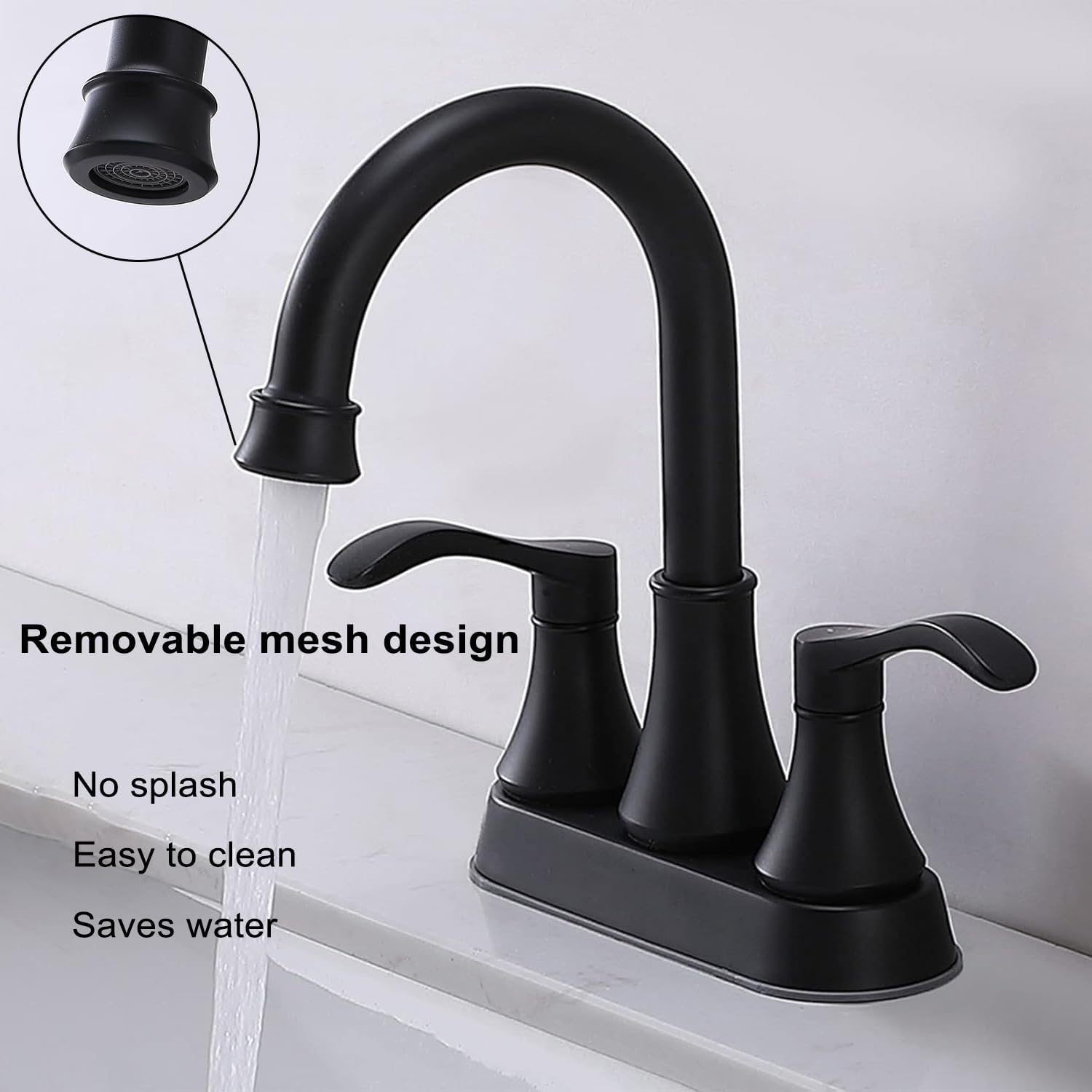 Bathroom Faucet,4 Inch Centerset 2 Handle High-Arc,Oil Rubbed Bronze