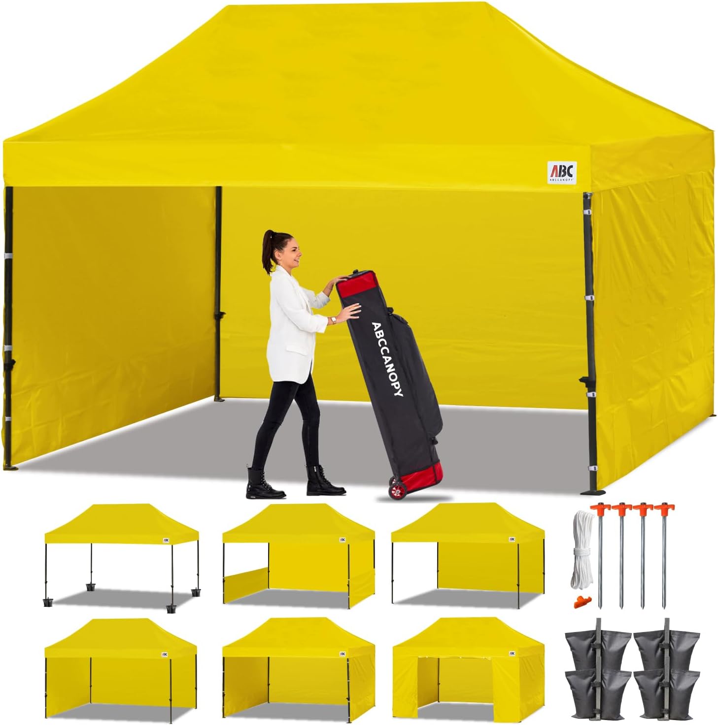 ABCCANOPY Heavy Duty Easy Pop up Canopy Tent with Sidewalls 10x20, Turquoise
