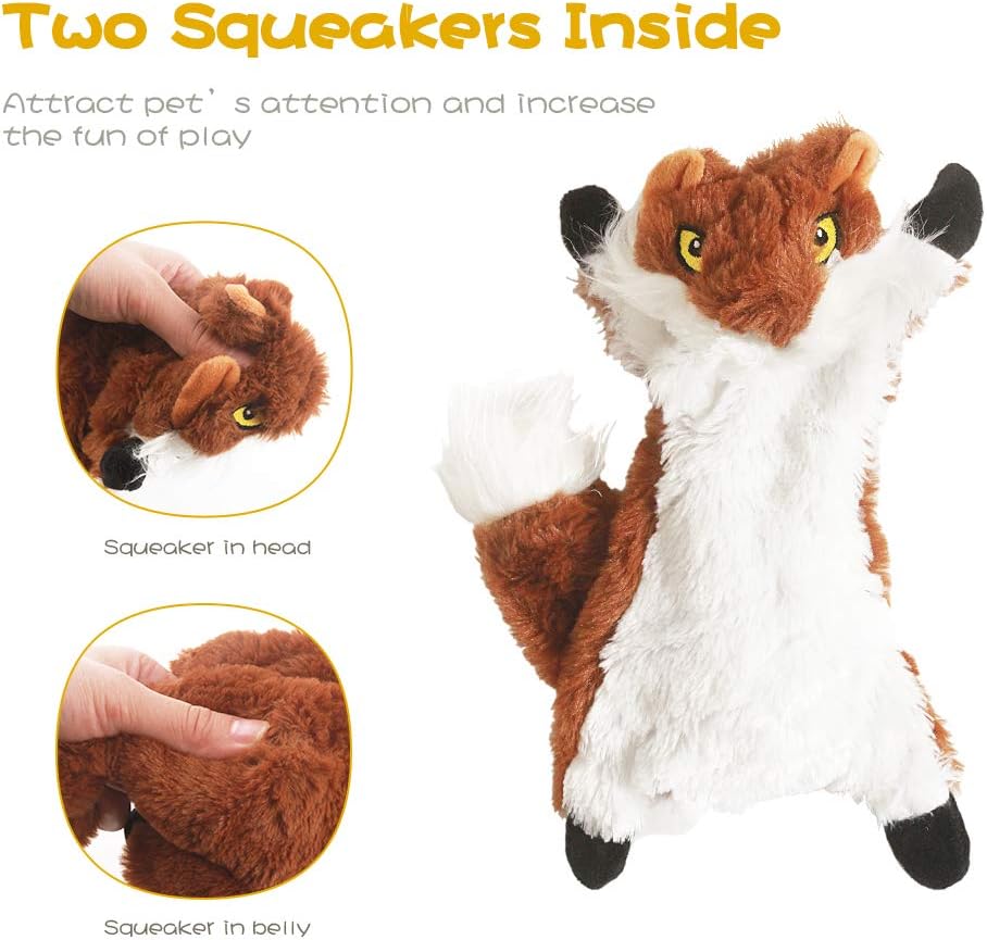 Dog Squeaky Chew Toys No Stuffing Soft Plush for Small Medium Large Breed