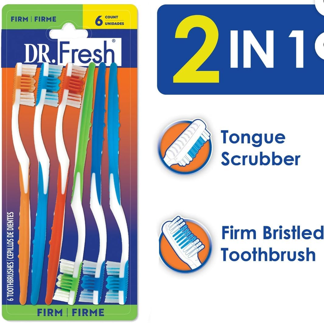 Dr. Fresh 6 Pack Firm Toothbrushes