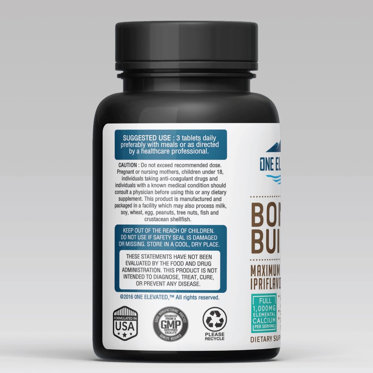 Comprehensive Bone Builder Calcium Supplement. Formulated with Highest Grade Calcium -Carbonate/Hydroxyapatite/Citrate, Magnesium, Zinc