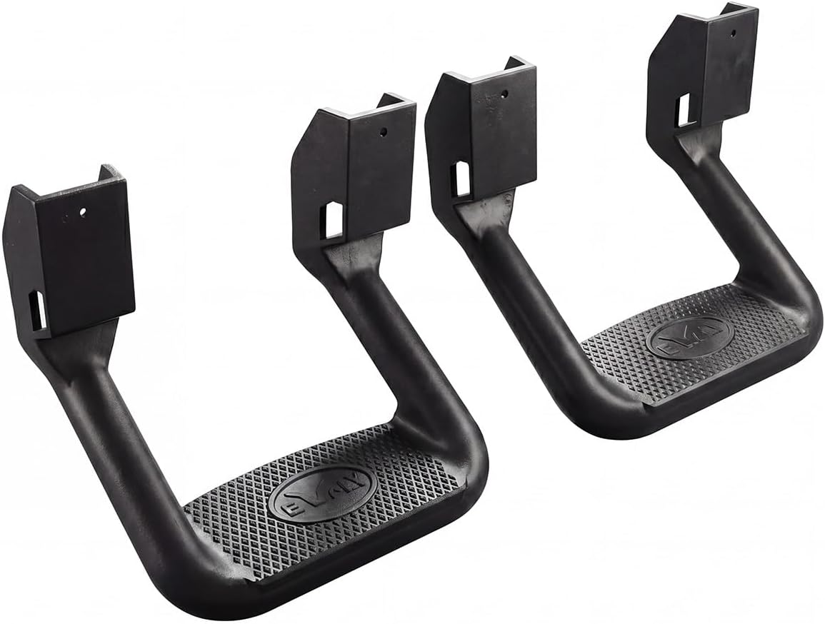 Bully BBS-1103 Truck Black Powder Coated Side Step Set, 2 Pieces (1 Pair), Includes Mounting Brackets - Fits Various Trucks from Chevy (Chevrolet)