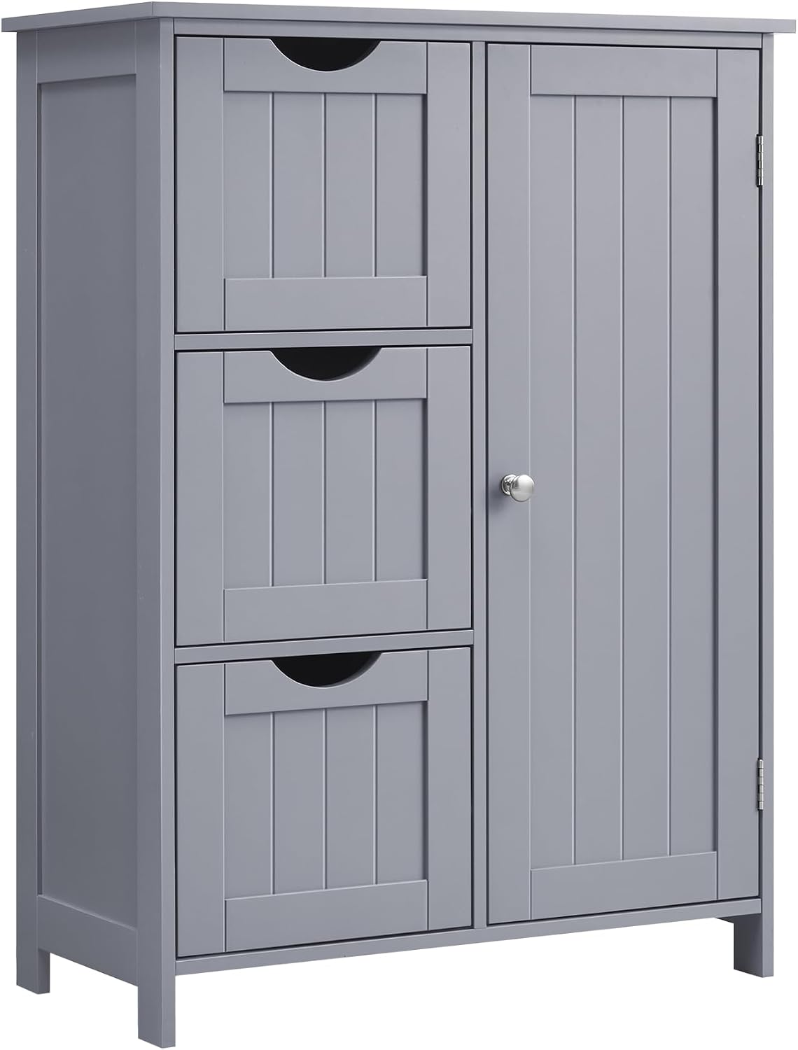 VASAGLE Floor Storage Cabinet, Freestanding Storage Unit with 2 Adjustable Shelves, for Bathroom Living Room Dining Kitchen, 11.8 x 23.6 x 31.5 Inches, Cloud White UBCB60WV1