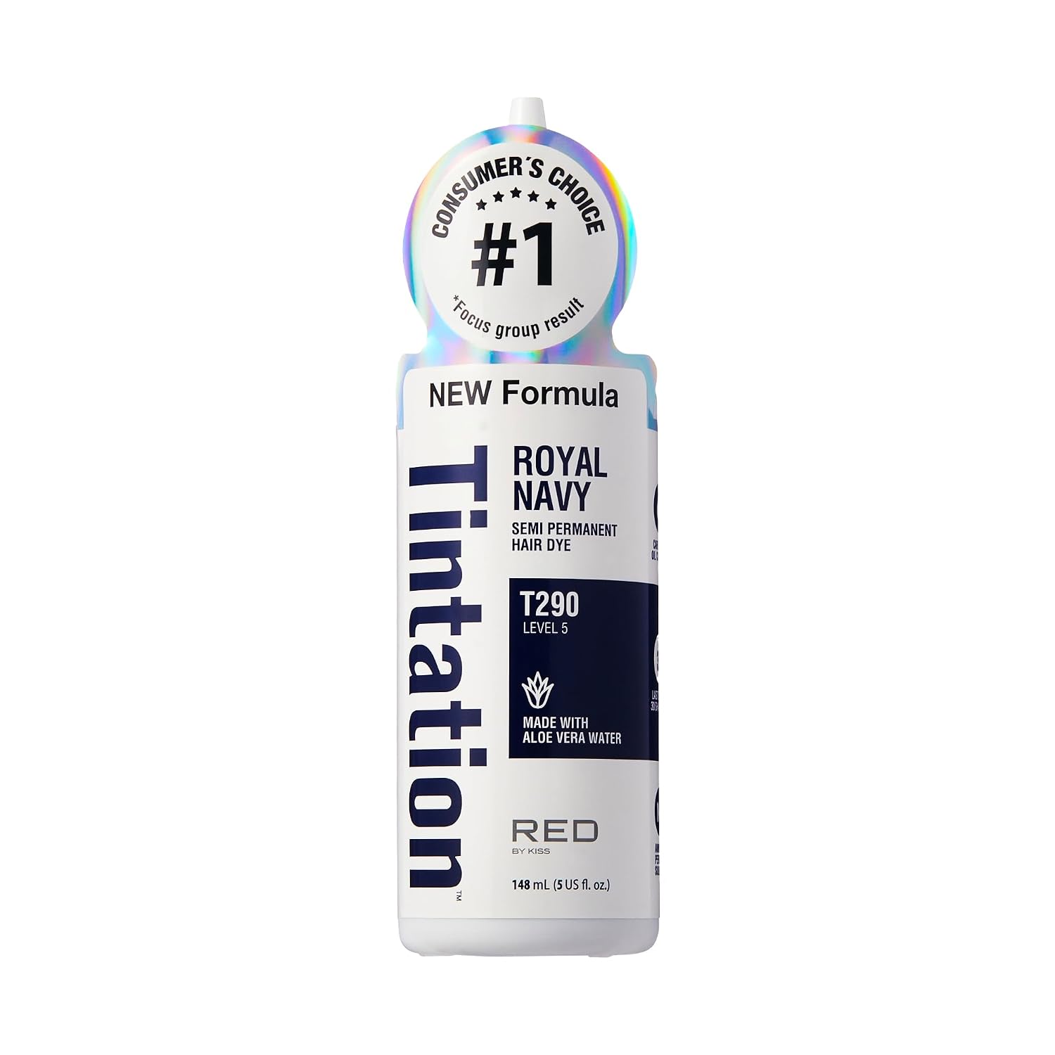 Red by Kiss Tintation Semi-Permanent Hair Color, Aloe Vera Water Based, Argan Oil, Olive Oil, Collagen & Keratin, Long-Lasting Color Dye (Honey Brown, 5 Fl Oz)