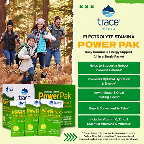 Trace Minerals Power Pak Electrolyte Drink Mix, Lemon Lime, 30 Packets | 1