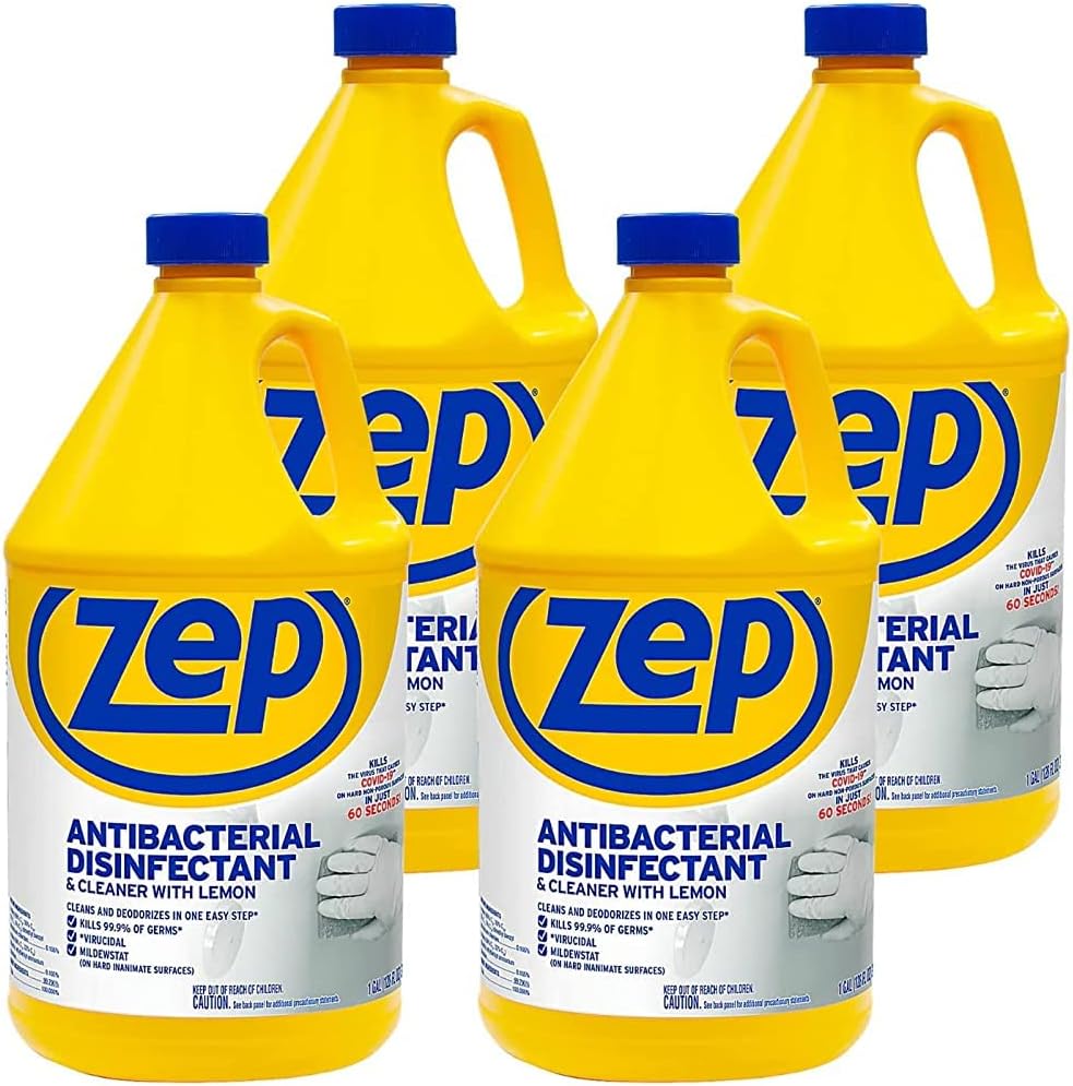 Zep Commercial 1041688 Antibacterial Disinfectant Cleaner with lemon , 1 gal Bottle