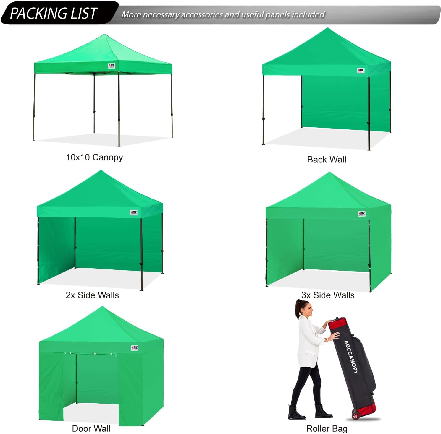 ABCCANOPY Heavy Duty Easy Pop up Canopy Tent with Sidewalls 10x20, Turquoise