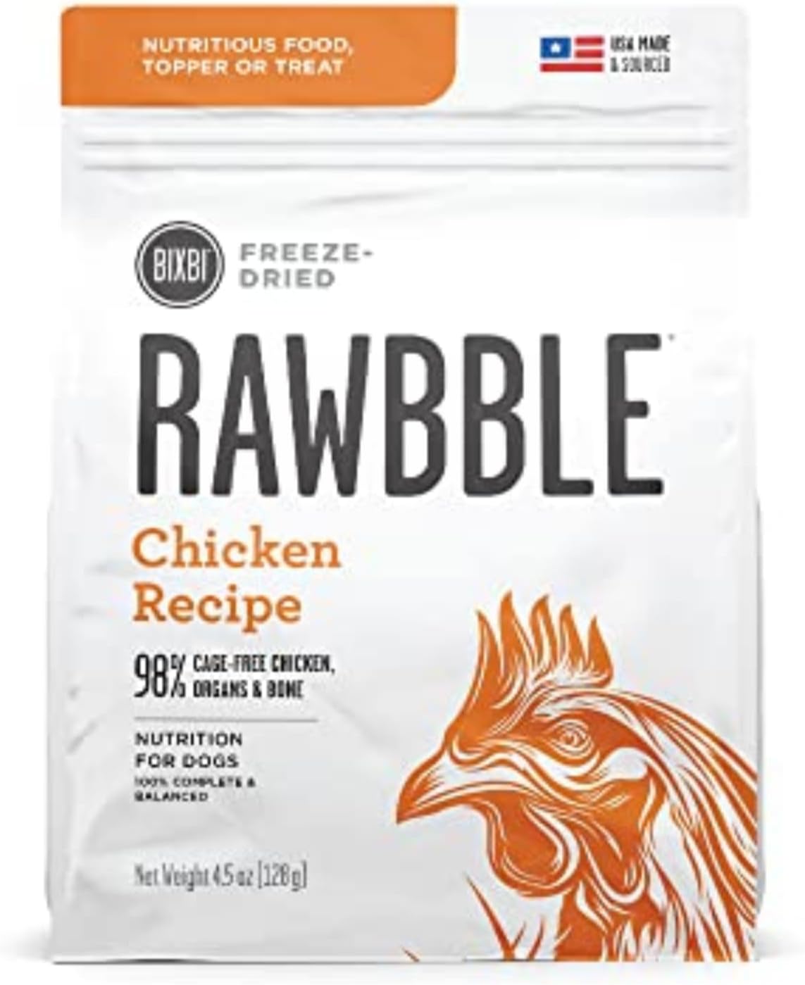 BIXBI Liberty Freeze-Dried Dog Food Topper & Treats, Beef – 98% Meat & Organs, No Refrigeration – USA Made, 26 oz