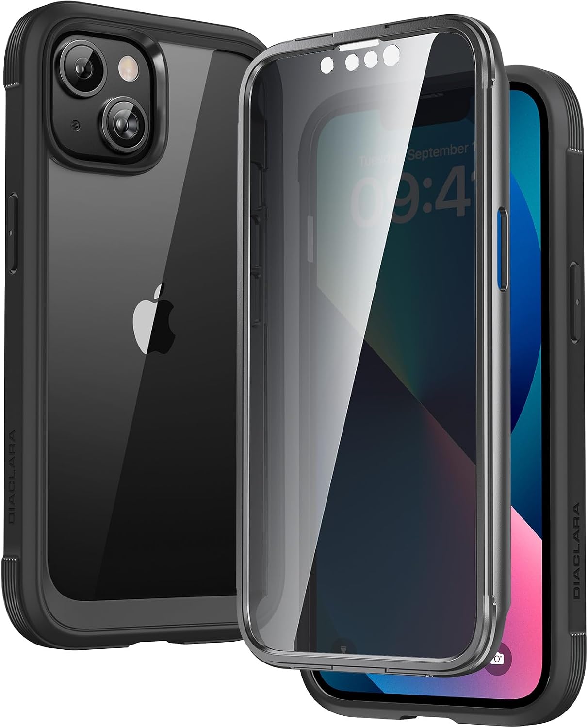 Diaclara Designed for iPhone 12 Mini Case, Full Body Rugged with Built-in Touch Sensitive Anti-Scratch Screen Protector