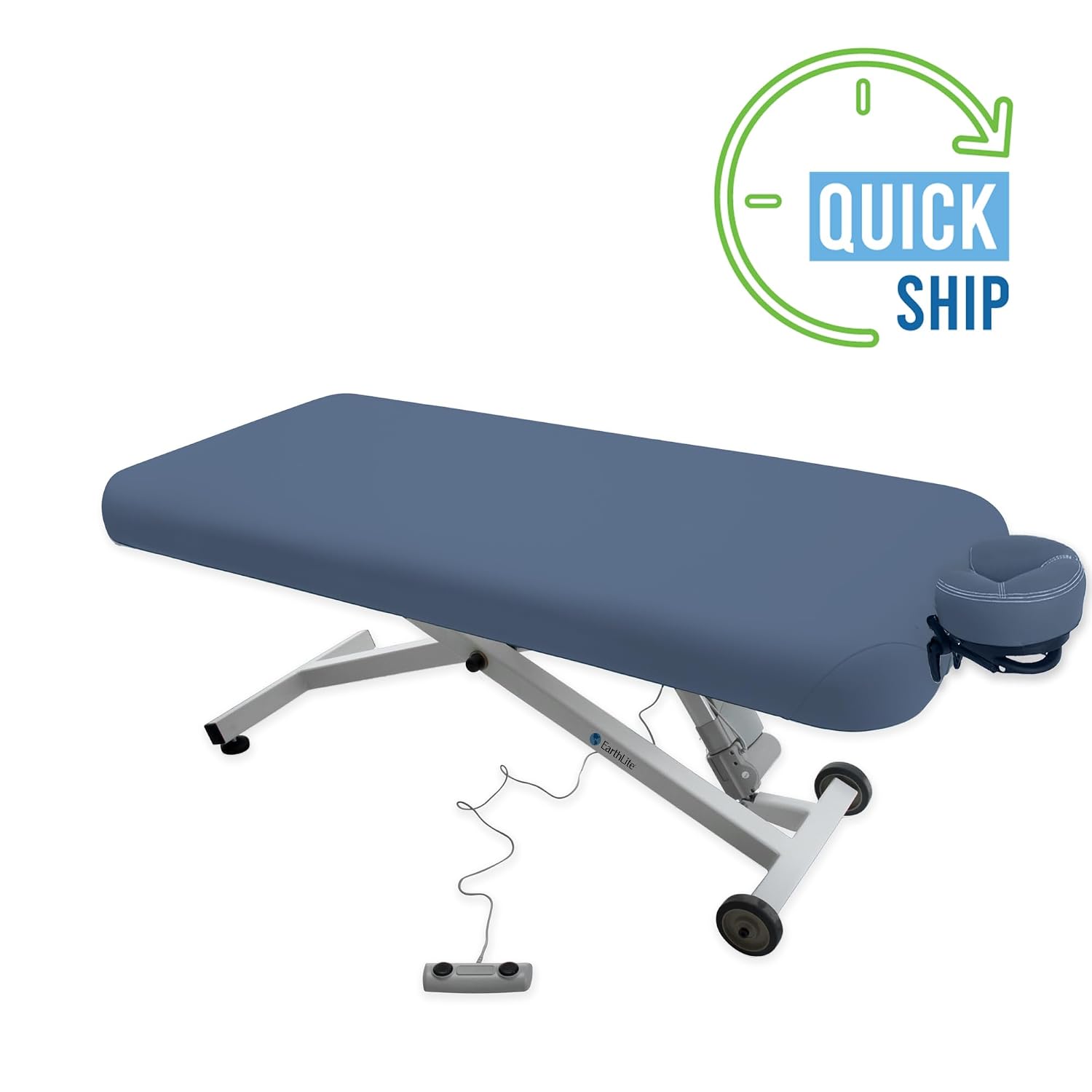 EarthLite Ellora Electric Lift Massage Table, Flat Table Top, Made in USA, 32" x 73, Black