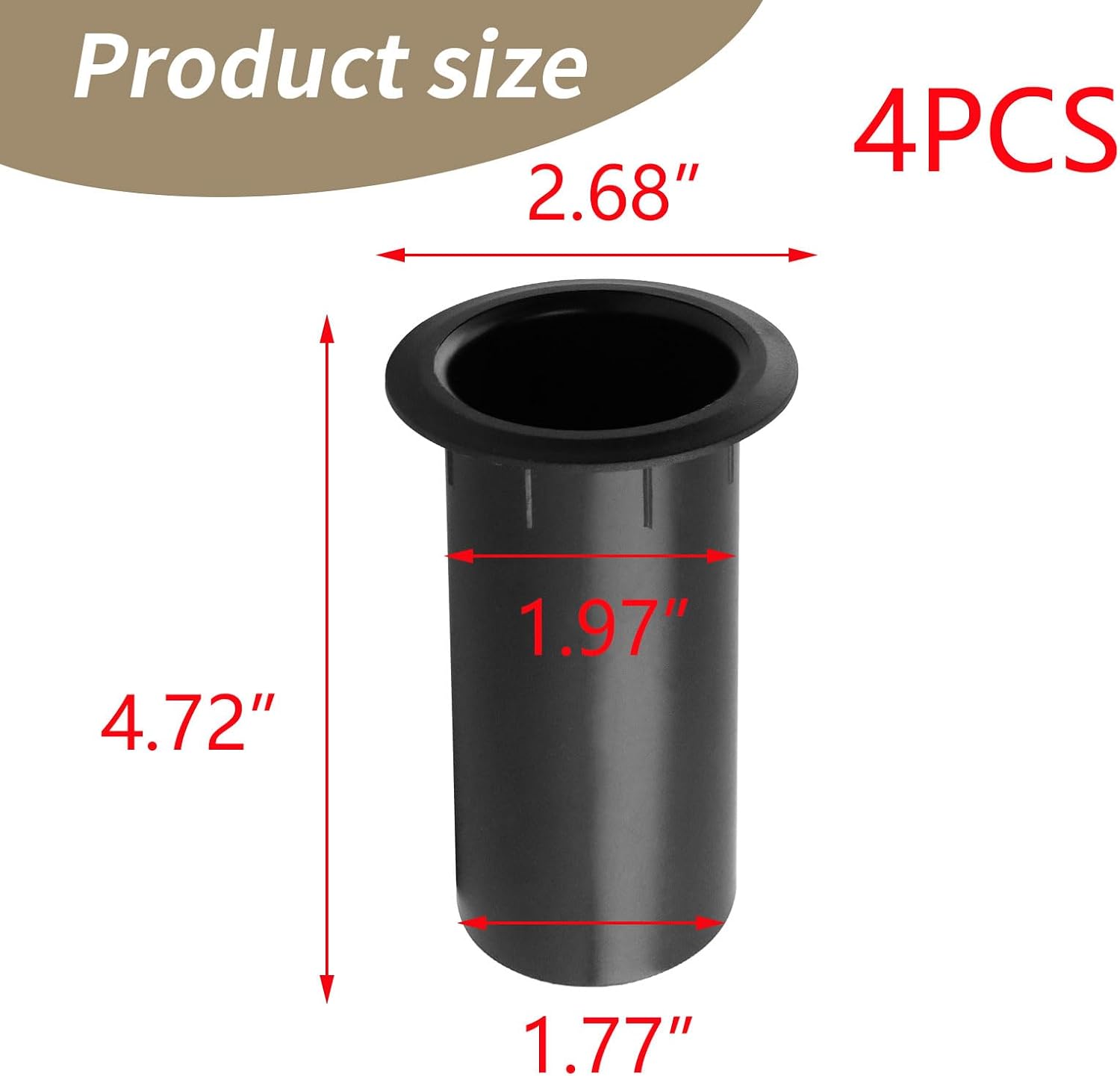 T Tulead 4.72"x2.68" ABS Speaker Port Tubes 2-Inch Installation Dia 4PCS | Speaker Cabinet Port Tube, Black Bass Air Ports