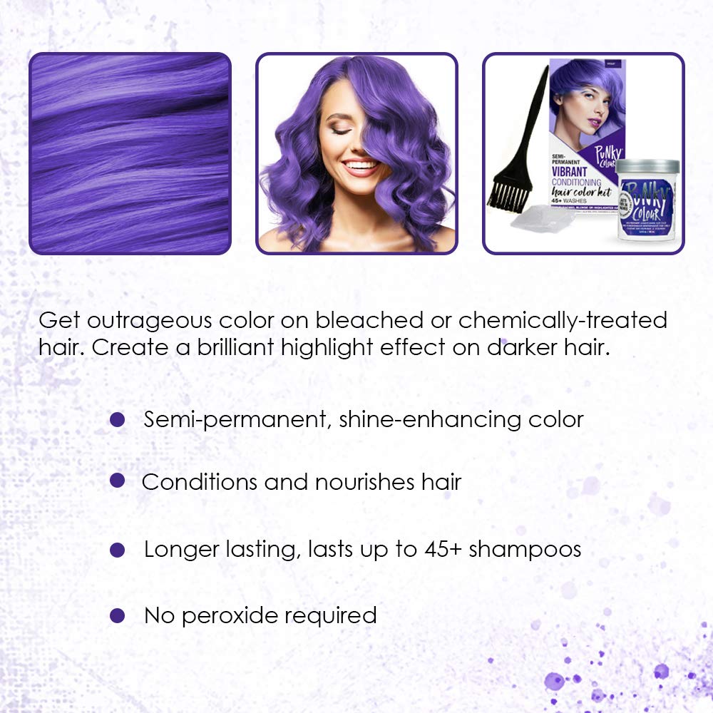 Punky Colour Box Kit Cotton Candy Semi Permanent Hair Color - Vegan, Cruelty-Free Conditioning Hair Dye, Lasts Up to 35 Washes