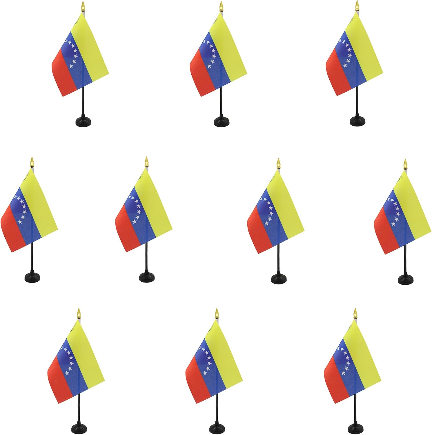 AZ FLAG Nicaragua Table Flag 4x6 in 100D Polyester Plastic Base | Indoor use Nicaraguan 15x10 cm desk flag stitched finish with reinforced edges with plastic pole and gold finial
