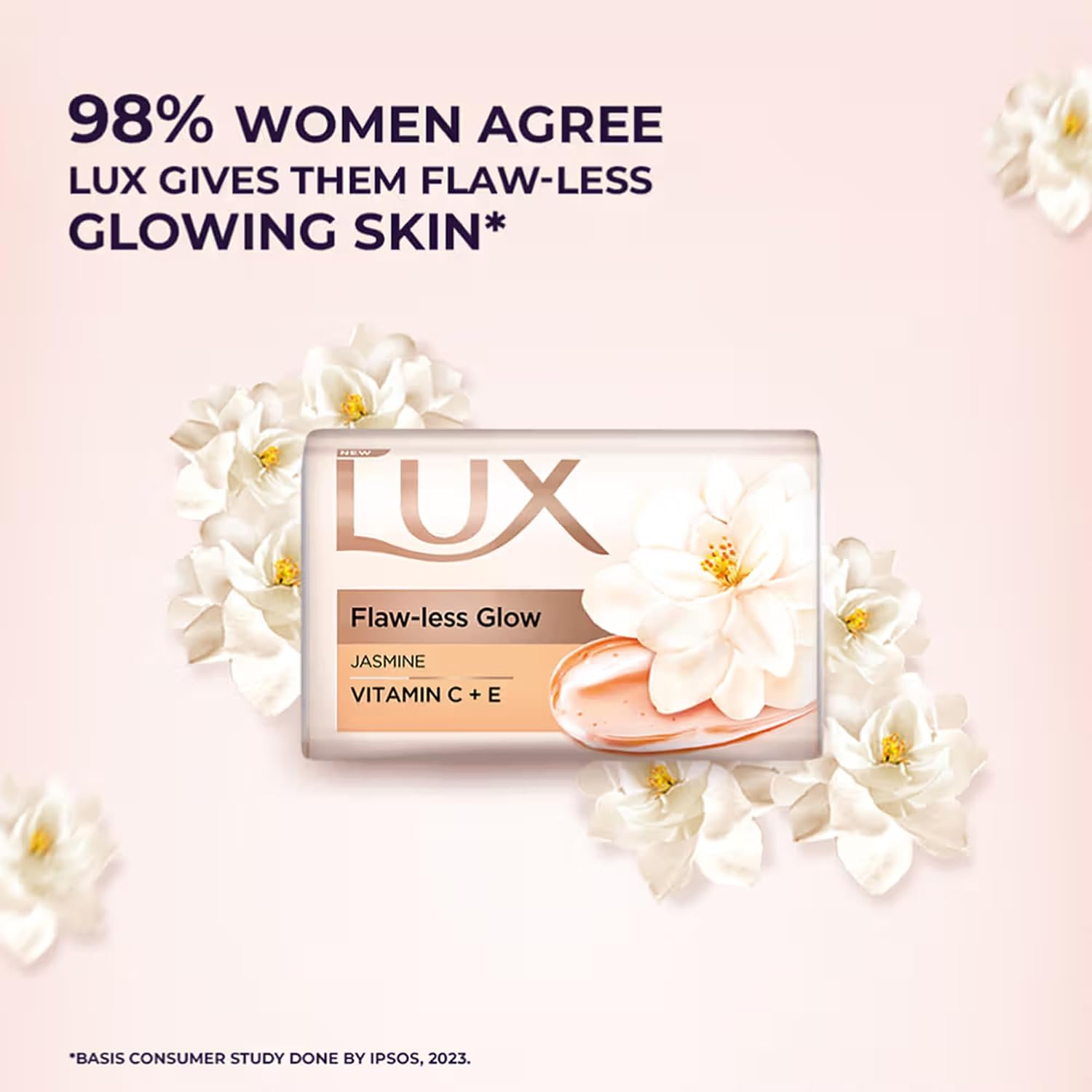 LUX Flaw-less Glow Jasmine Soap Bar, 3x150g