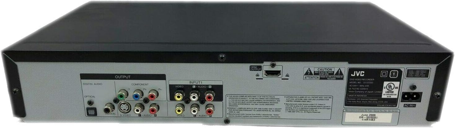 JVC VHS to DVD Recorder VCR Combo w/ Remote, HDMI (Renewed)