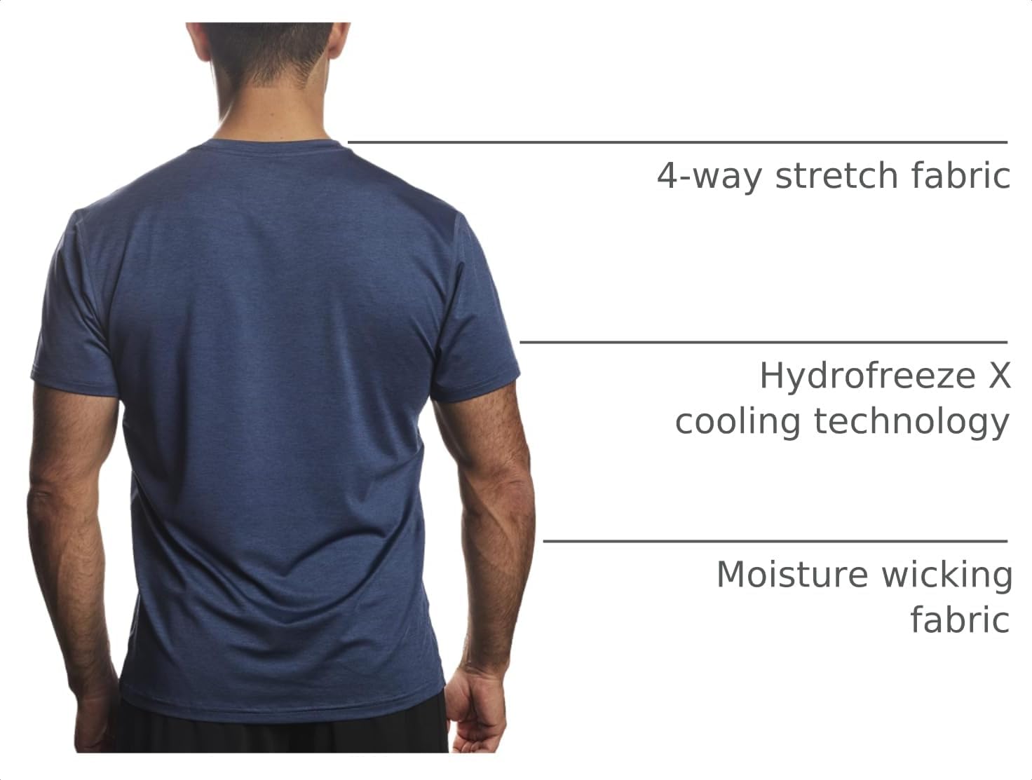 Arctic Cool Men’s Crew Neck Instant Cooling Moisture Wicking Performance UPF 50+ Short Sleeve Workout Shirt