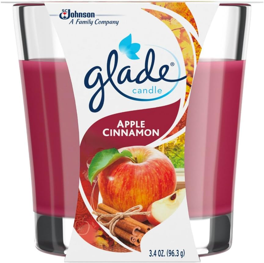 Glade Candle Jar, Air Freshener, Apple Cinnamon, 3.4 Oz